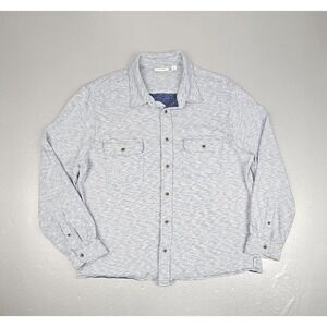ROWM Button Down Shirt Mens XL. Blue Gray Henley Collared Heavyweight Longsleeve